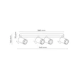 Plafoniera TK Lighting JET metal, negru, GU10 - TK-6916
