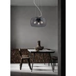 Pendul Trio VALENTE metal, sticla, negru, fumuriu, E27 - Trio-300600342