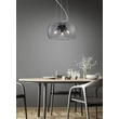 Pendul Trio VALENTE metal, sticla, negru, fumuriu, E27 - Trio-300600342