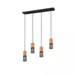 Pendul Trio TOSH metal, lemn, negru, maro, E27 - 304300432