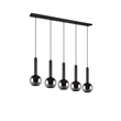 Pendul Trio CLAYTON metal, sticla, negru, fumuriu, E27 - 310300532