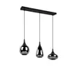 Pendul Trio LUMINA metal, sticla, negru, fumuriu, E14 - 317000332