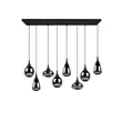 Pendul Trio LUMINA metal, sticla, negru, fumuriu, E14 - 317000832