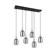 Pendul Trio BARRET metal, sticla, negru, fumuriu, alb, E14 - 317500654