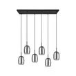 Pendul Trio BARRET metal, sticla, negru, fumuriu, alb, E14 - 317500654