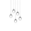 Pendul Trio BARRET metal, sticla, crom, transparent, alb, E14 - 317530506