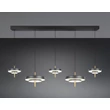 Pendul Trio KEATON metal, acril, negru, auriu, alb, LED, 50W, 2300-3000-4000K, 5900Lm - 340210580