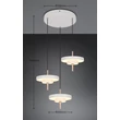 Pendul Trio KEATON metal, acril, gri, alb, LED, 30W, 2300-3000-4000K, 3600Lm - 340230376