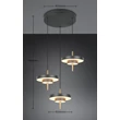 Pendul Trio KEATON metal, acril, negru, auriu, alb, LED, 30W, 2300-3000-4000K, 3600Lm - 340230380