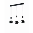 Pendul Trio MADISON metal, sticla, negru, crom, LED, 3000K, 3x8W, 2700lm - 342010332