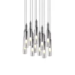 Pendul Trio LUCENT metal, sticla, negru, crom, transparent, LED, 2300K - 3000K - 4000K, 11x2.8W, 11x280lm - 344531120