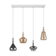 Pendul Trio ALDEA metal, sticla, alb, crom, chihlimbar, E14 - 349400417
