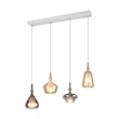 Pendul Trio ALDEA metal, sticla, alb, crom, chihlimbar, E14 - 349400417