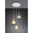 Pendul Trio ALDEA metal, sticla, alb, crom, chihlimbar, E14 - 349430317