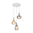 Pendul Trio ALDEA metal, sticla, alb, crom, chihlimbar, E14 - 349430317