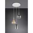 Pendul Trio ALDEA metal, sticla, alb, crom, chihlimbar, E14 - 349430317