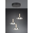 Pendul Trio CELESTE, metal, sticla, negru, crom, LED, 21W, 2250lm, 3000K - Trio-354930332