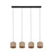 Pendul Trio SMILLA metal, iuta, negru, natural, E27 - Trio-366800436