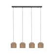 Pendul Trio SMILLA metal, iuta, negru, natural, E27 - Trio-366800436