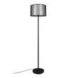 Lampadar Trio BURTON metal, tesatura, organza, negru, alb, fumuriu, E27 - 411400132