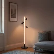 Lampadar  Trio MARLEY metal, lemn, acril, negru, maro, LED+GU10, 20W, 3000K, 2300Lm - 412510432