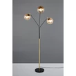 Lampadar Trio PAXTON metal, sticla, auriu, chihlimbar, E27 - Trio-416900380