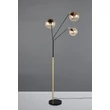 Lampadar Trio PAXTON metal, sticla, auriu, chihlimbar, E27 - Trio-416900380