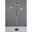 Lampadar Trio PAXTON metal, sticla, auriu, chihlimbar, E27 - Trio-416900380