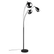 Lampadar Trio LUMINA metal, sticla, negru, fumuriu, E14 - 417000332