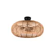 Plafoniera Trio INGA metal, rattan, negru, natural, E27 - 612200336