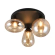 Plafoniera Trio LUMINA metal, sticla, negru, chihlimbar, E14 - 617030313