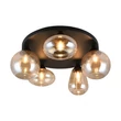 Plafoniera Trio LUMINA metal, sticla, negru, chihlimbar, E14 - 617030513