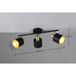 Plafoniera Trio EVA metal, negru, auriu, E14 - 868800380