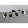 Plafoniera Trio EVA metal, negru, auriu, E14 - 868800480
