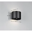 Aplica de perete de exterior cu senzor Trio GENIE metal, negru, 2W, 3000K, 300Lm, IP44 - R24161632