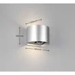 Aplica de perete de exterior cu senzor Trio GENIE metal, gri, 2W, 3000K, 300Lm, IP44 - R24161687