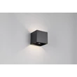 Aplica de perete de exterior cu senzor Trio GENIE metal, negru, 2W, 3000K, 300Lm, IP44 - R24169632