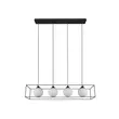 Pendul Trio GABBIA metal, sticla, negru, alb, E14 - R30404032