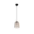 Pendul Trio LOVIS metal, rattan, negru, natural, E27 - R31141036