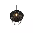 Pendul Trio BORKA metal, rattan, negru, E27 - R31261902