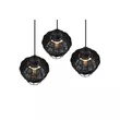 Pendul Trio BORKA metal, rattan, negru, E27 - R31263302