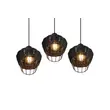 Pendul Trio BORKA metal, rattan, negru, E27 - R31263302