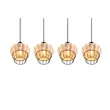 Pendul Trio BORKA metal, rattan, negru, natural, E27 - R31264036