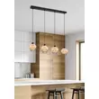 Pendul Trio BORKA metal, rattan, negru, natural, E27 - R31264036