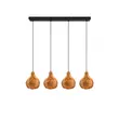 Pendul Trio SPROUT metal, rattan, negru, natural, E14 - R31294036