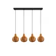 Pendul Trio SPROUT metal, rattan, negru, natural, E14 - R31294036