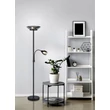 Lampadar Trio GERRY metal, plastic, negru, crom, E27+E14 - Trio-R40063132