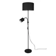 Lampadar Trio OWEN metal, tesatura, negru, E27+E14 - R40192002