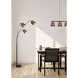 Lampadar Trio DAVOS metal, textil, negru, maro, E14  - R41553041