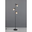 Lampadar  Trio CADIZ metal, sticla, negru, chihlimbar, E14 - R41783032